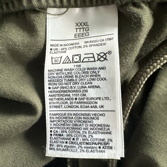 Old Navy Mens Slim Taper Built-In Flex Pull-On Chino Pants 3XL Army Green Casual - Picture 13 of 14